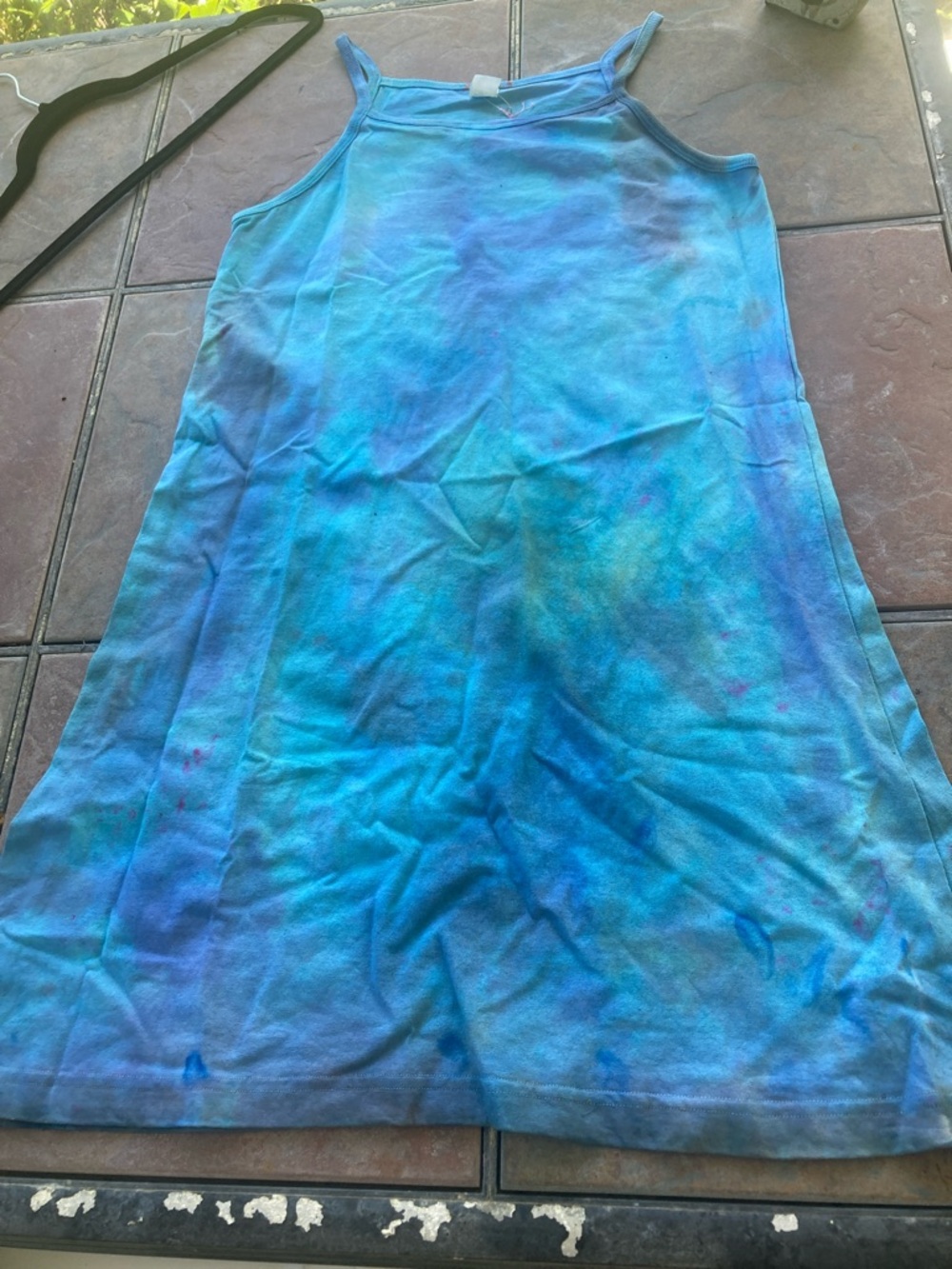 T Shirt Shift : Hand Crafted Blue Tie-Dye Mini Dress